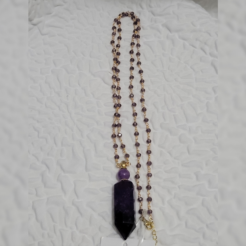 🎋Aviva Stanoff Gemstone Essential Oil Bottle Pendant Necklace - Picture 5 of 10
